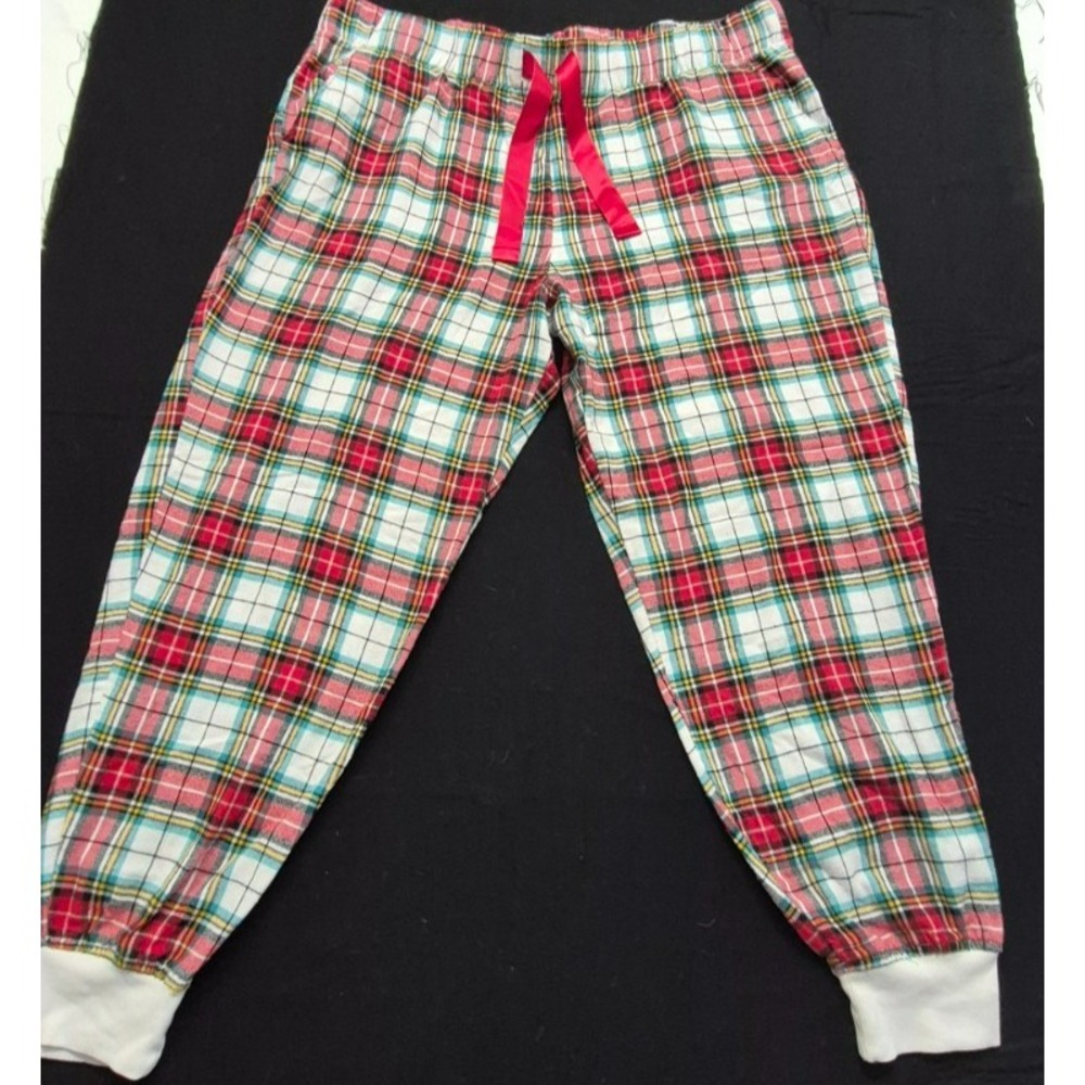 Magellan Outdoor‎ women's red plaid pajama lounge pants ribbon drawstring XXL